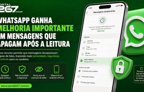 WhatsApp, WhatsApp 2026, nova função WhatsApp, mensagens temporárias, mensagens que desaparecem, mensagens após leitura, privacidade no WhatsApp, atualização WhatsApp, segurança digital, Meta, aplicativo de mensagens, tecnologia, novidade WhatsApp, WhatsApp beta, criptografia WhatsApp, segurança no celular, mensagens privadas, recurso WhatsApp, tecnologia 2026, Android, iPhone, WhatsApp Business, proteção de dados, conversas seguras, notícias de tecnologia, app de mensagens, mensagens automáticas, inovação WhatsApp, privacidade digital, atualização da Meta