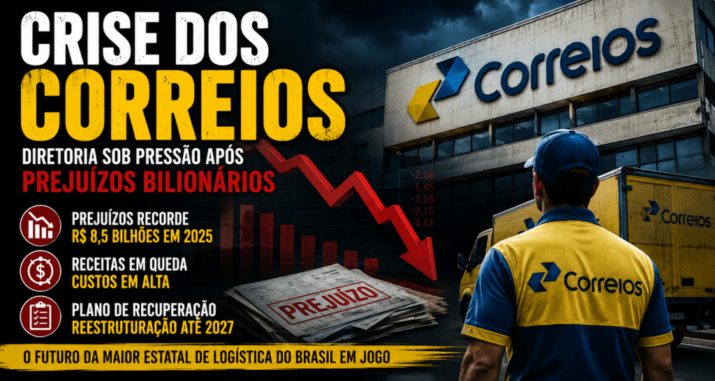 Crise dos Correios coloca diretoria sob pressão em meio a prejuízos bilionários