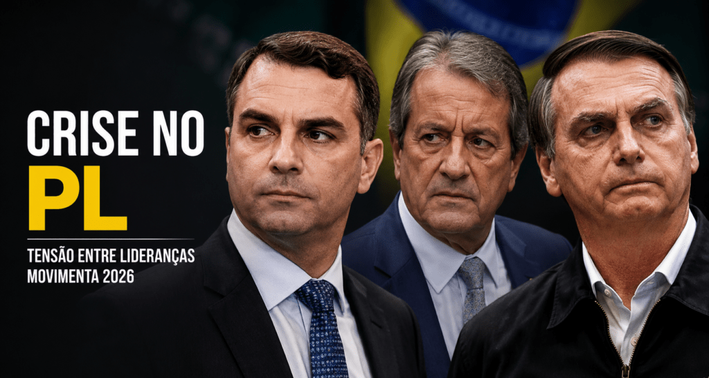 Crise entre Flávio Bolsonaro e Michelle expõe tensão no PL e preocupa Valdemar Costa Neto