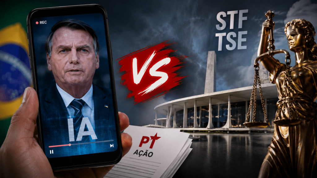 PT aciona STF e TSE por vídeo de Bolsonaro com IA; caso reacende debate sobre liberdade de expressão e atuação do Judiciário