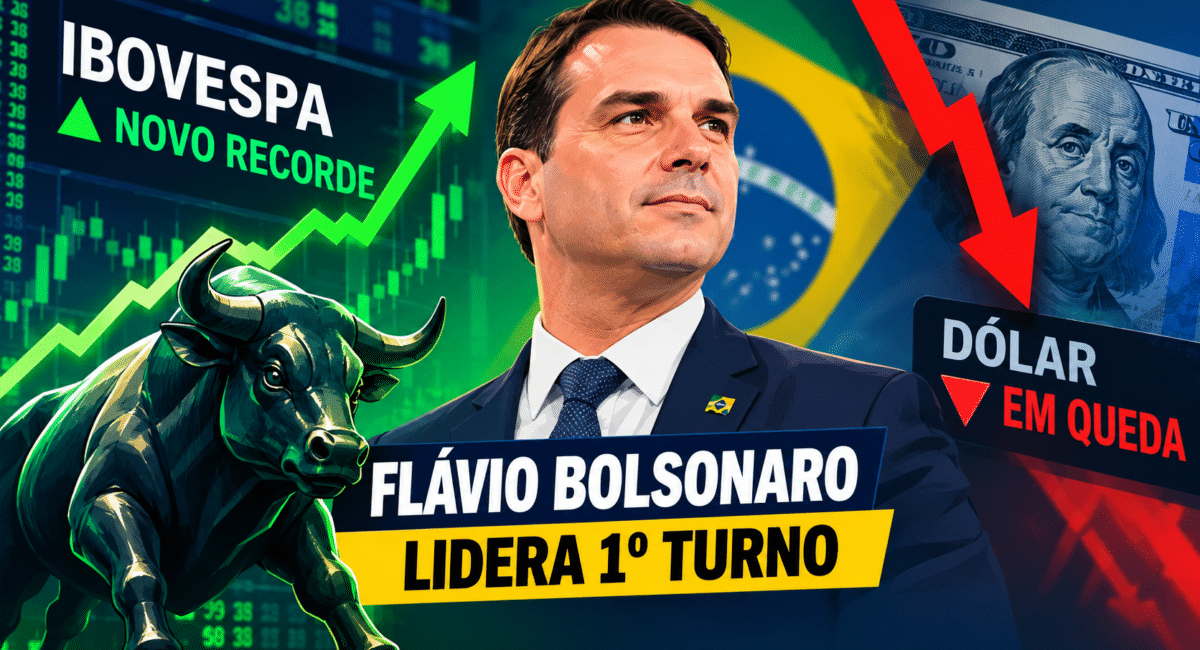 Bolsa bate recorde histórico e dólar cai após Flávio Bolsonaro liderar 1º turno